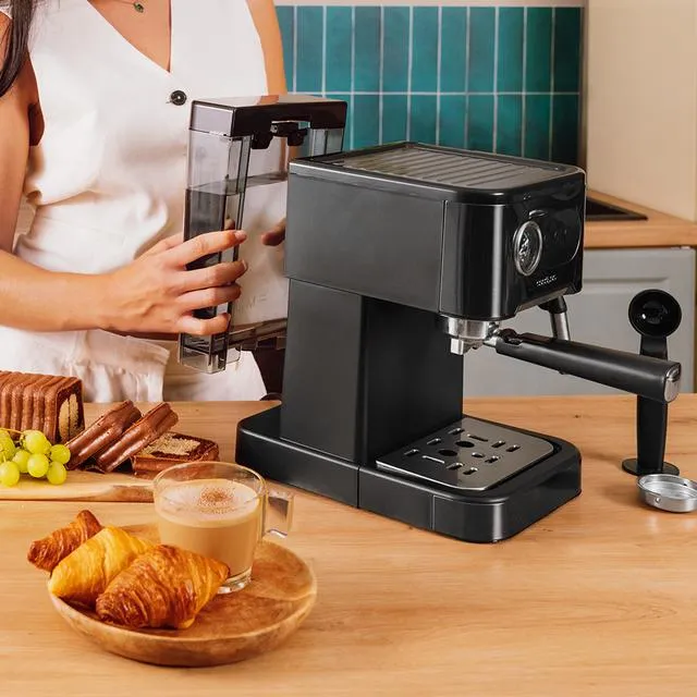 Cecotec Power Espresso 20 Pro manuell espressomaskin, svart och rostfritt st&aring;l