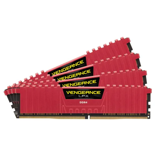 Corsair Vengeance LPX 16 Gt (4 x 4 Gt) DDR4 3866 MHz, CL18 -muisti, Punainen
