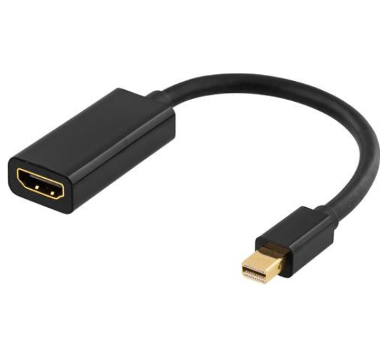 DELTACO mini DisplayPort HDMI sovitin, 4K, 0.2m, musta