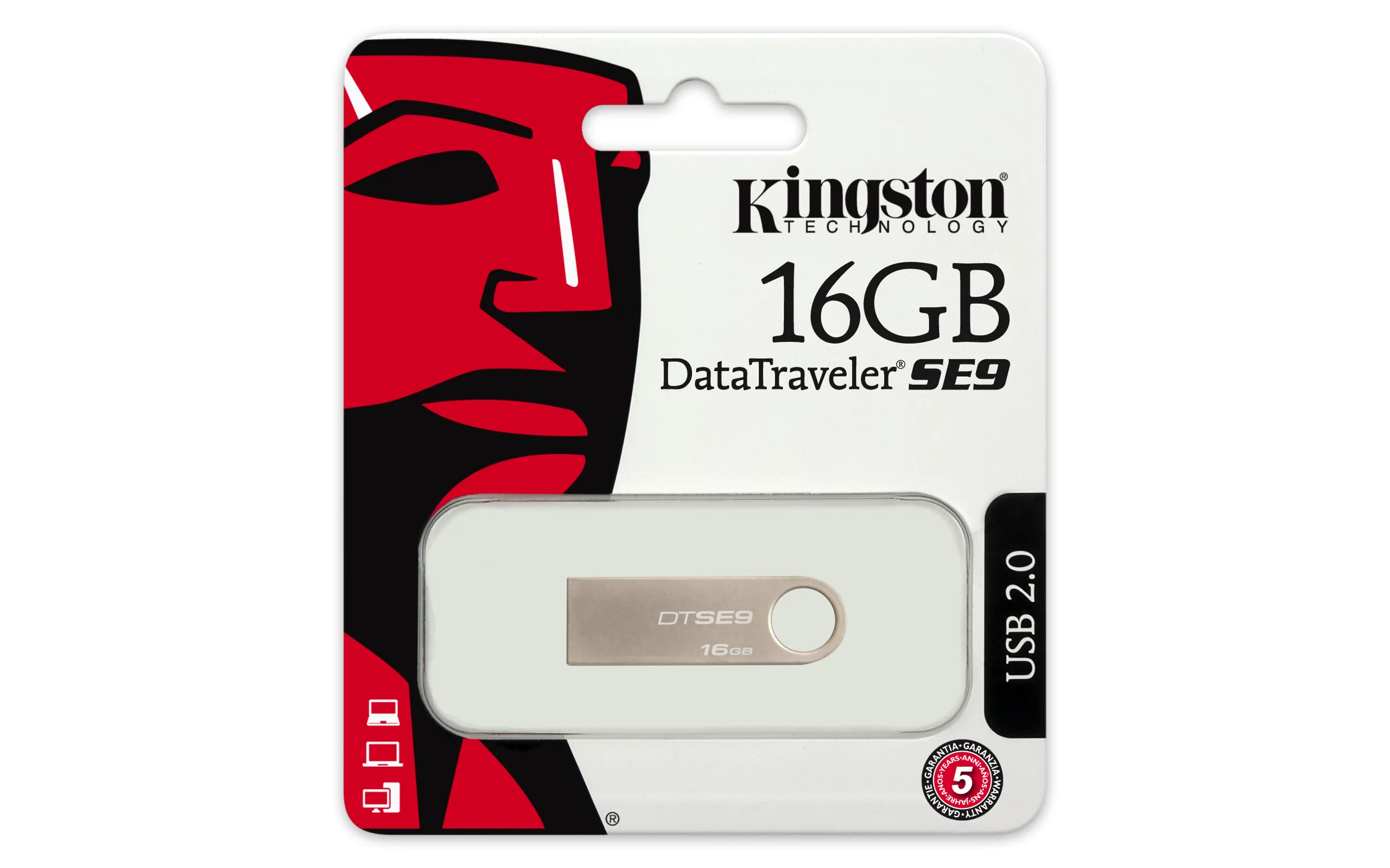 Kingston DataTraveler SE9 USB 2.0 16 Gt -muistitikku, hopea