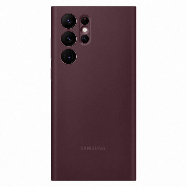 Samsung Galaxy S22 Ultra Smart Clear View -suojakuori, Burgundy