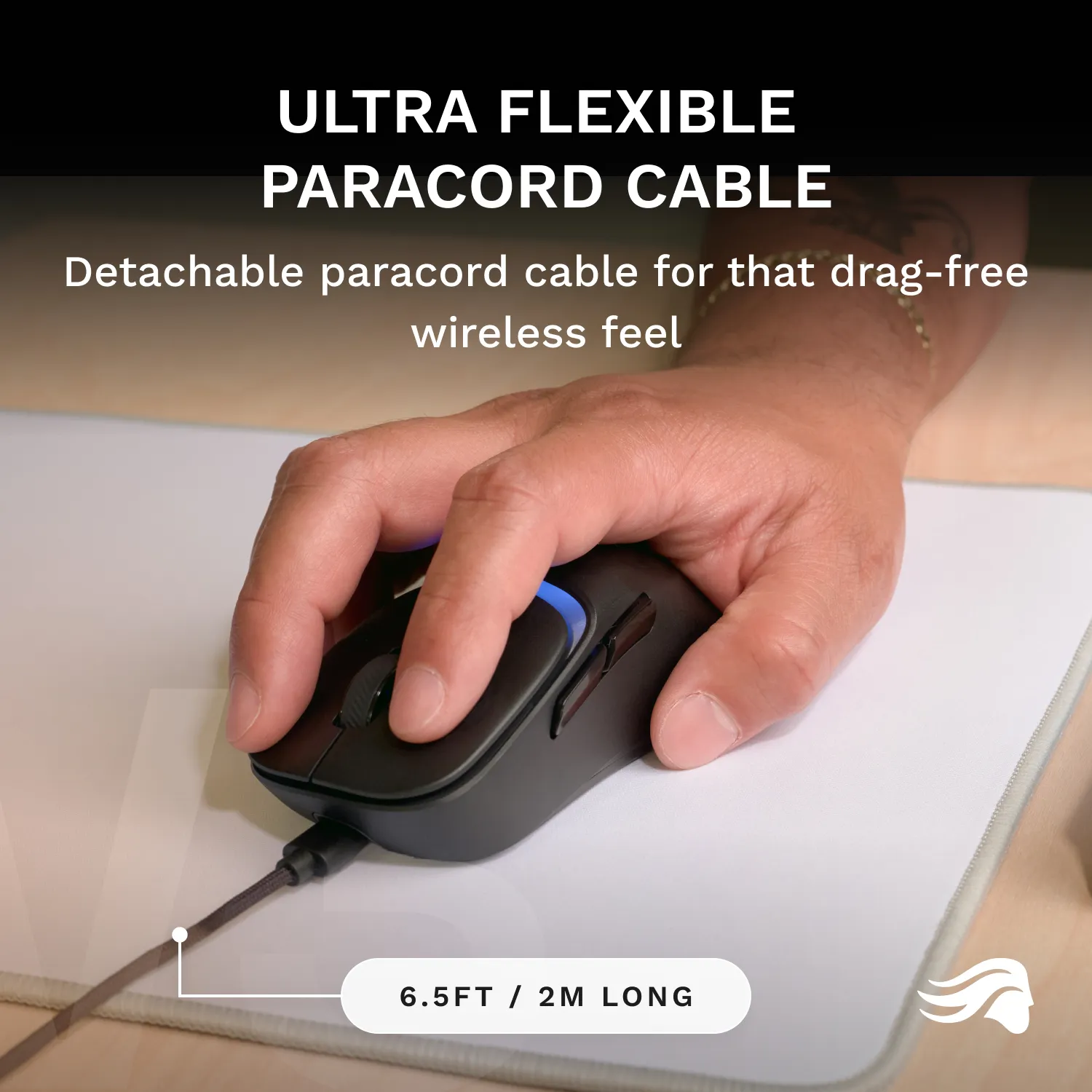 GLORIOUS Model D3 -langallinen pelihiiri, musta