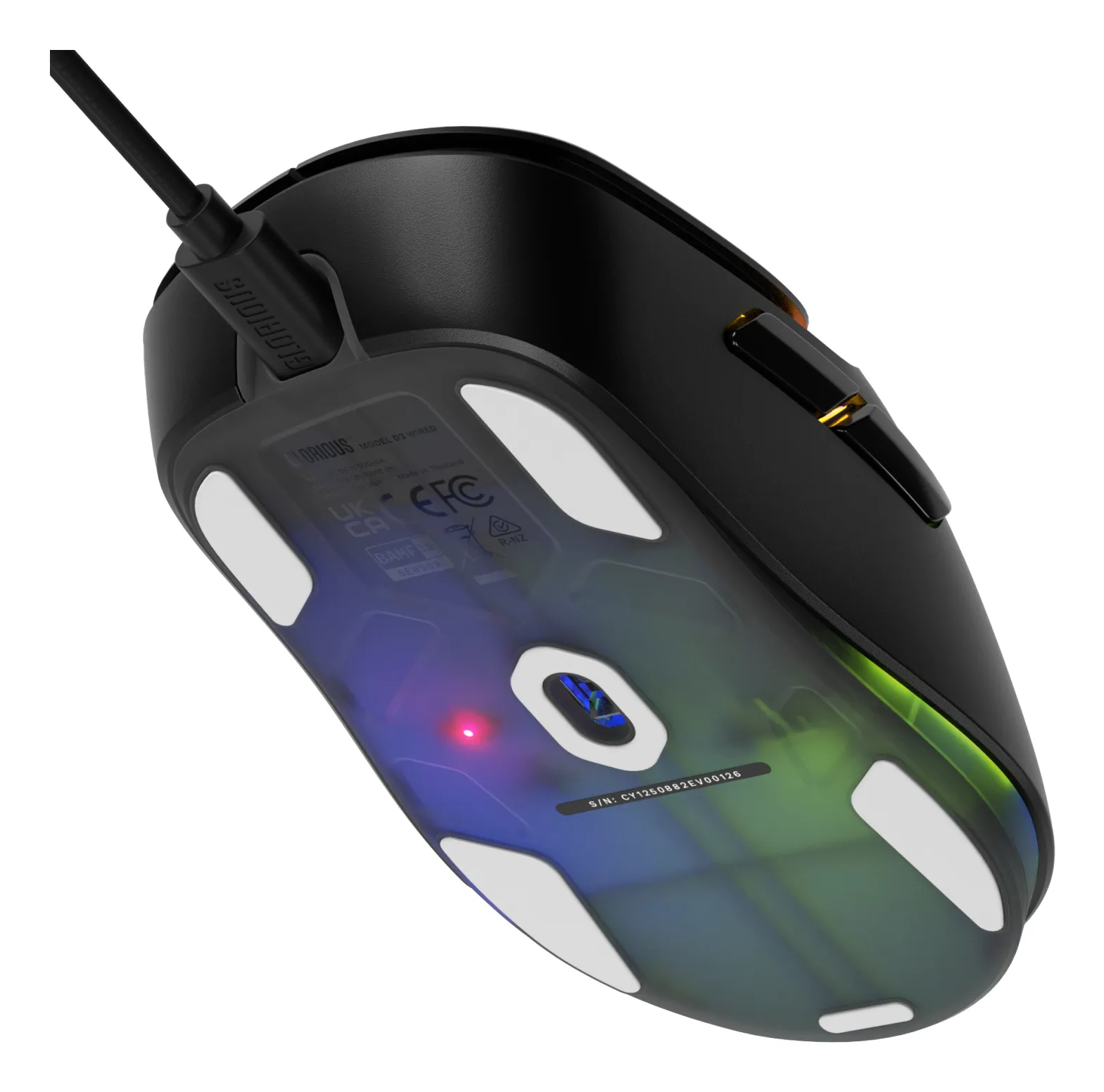 GLORIOUS Model D3 -langallinen pelihiiri, musta