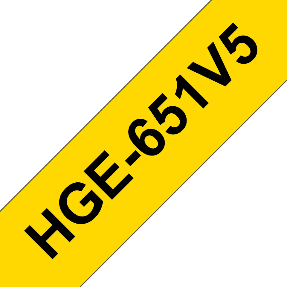 Brother HGE251V5 - Musta valkoisella - Rulla (2,4 cm x 8 m) 5 rulla (rullat) laminaattinauha malleihin P-Touch PT-9500pc, PT-9700PC, PT-9800PCN