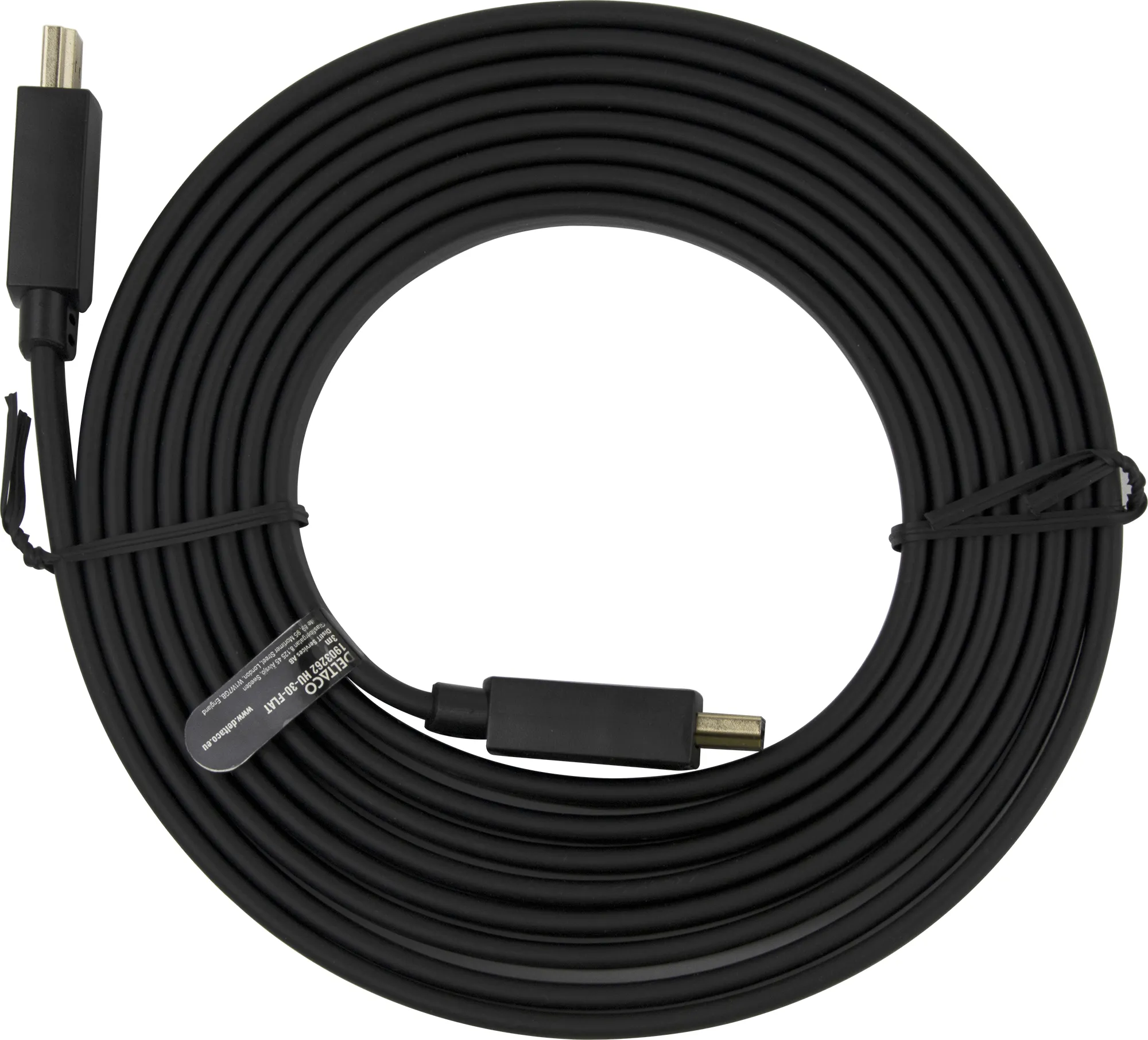 Deltaco HDMI 2.1 Flat - kabel, Svart, 3m