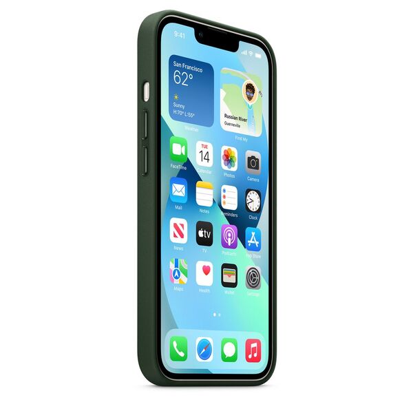 Apple iPhone 13, MagSafe -nahkakuori, Sequoia Green