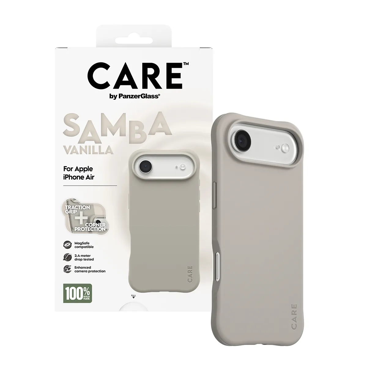 PanzerGlass CARE Samba with MagSafe Case for iPhone Air, Vanilla