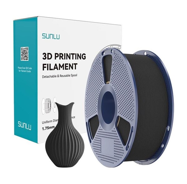 SUNLU PLA+ 1.75 mm, 1 kg -3D-tulostusfilamentti, musta