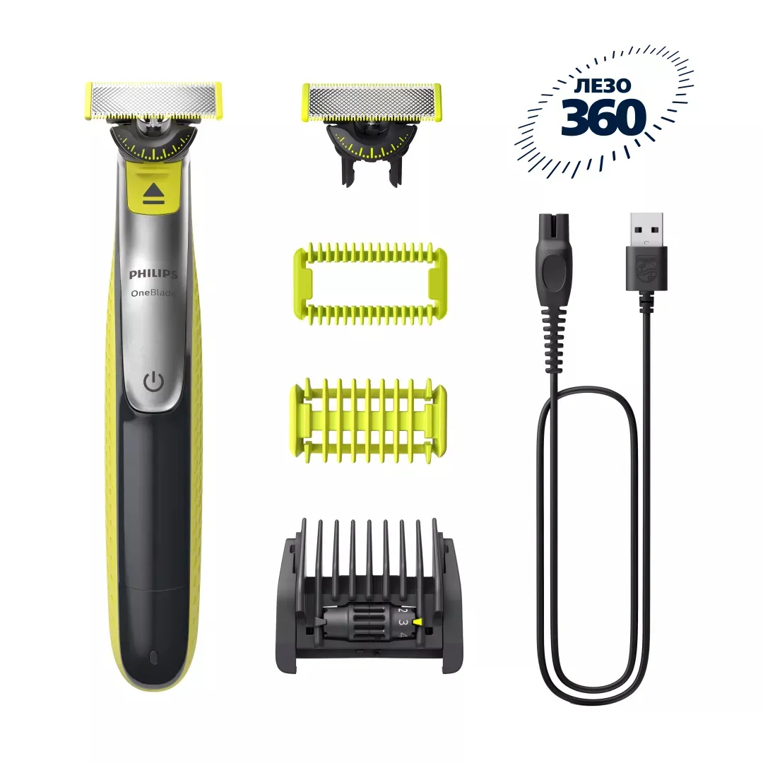 Philips OneBlade 360 Face &amp; Body QP2834/23 - hybridtrimmer/rakapparat, svart/gr&aring;