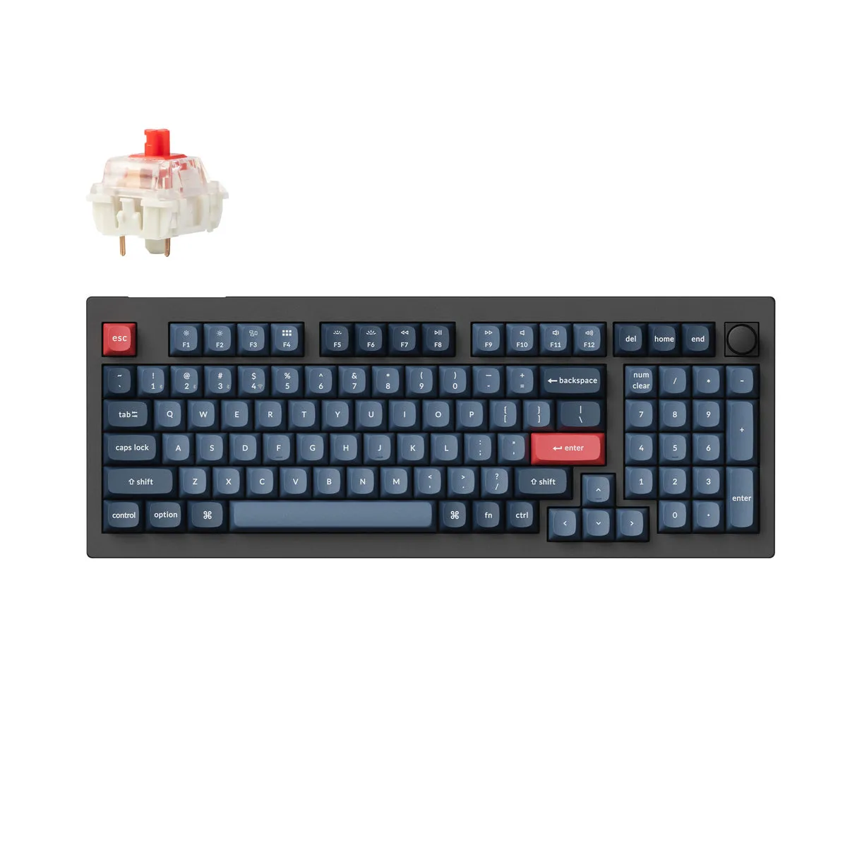 Keychron V5 MAX 96% Knob QMK/VIA Gateron Jupiter Red - wireless keyboard, Carbon Black