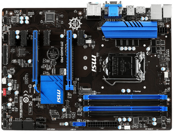 MSI Z97 GUARD-PRO Intel LGA1150 ATX 4xDDR3 max 32GB 4xPCI-Ex1 1xPCI-Ex4 1xPCI-Ex16 DX11 D-SUB DVI Display Port 6xSATA3 Mainboard
