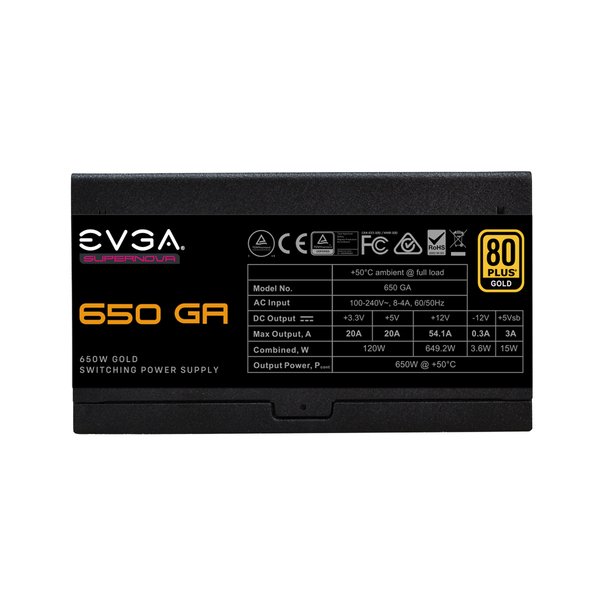 EVGA SuperNova GA 650W - PSU, 80 Plus Gold
