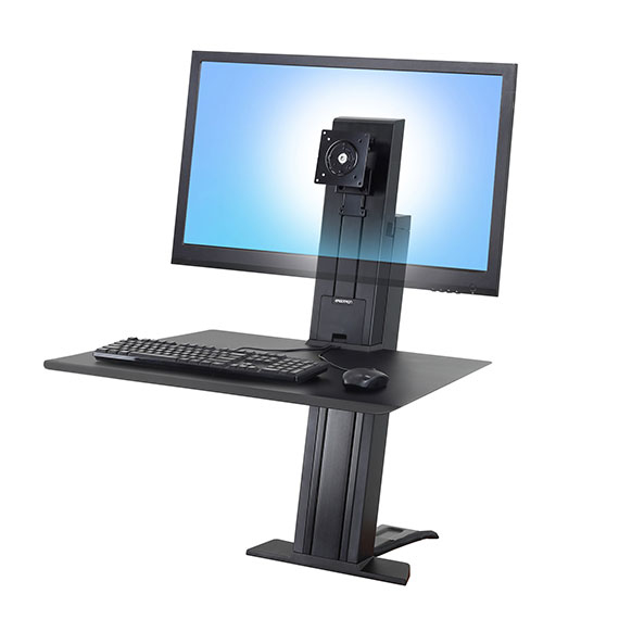 ERGOTRON WorkFit-SR, Hvy Monitor, Sit-Stand Desktop Workstation black