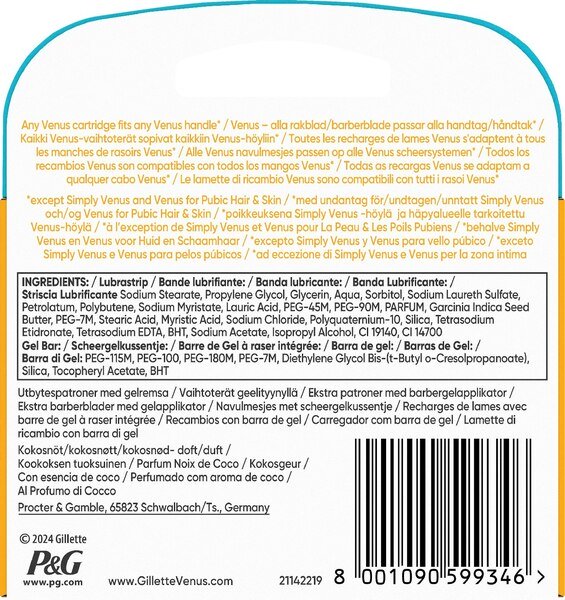 Gillette Venus Pro ComfortGlide Coconut - rakblad, 3-pack