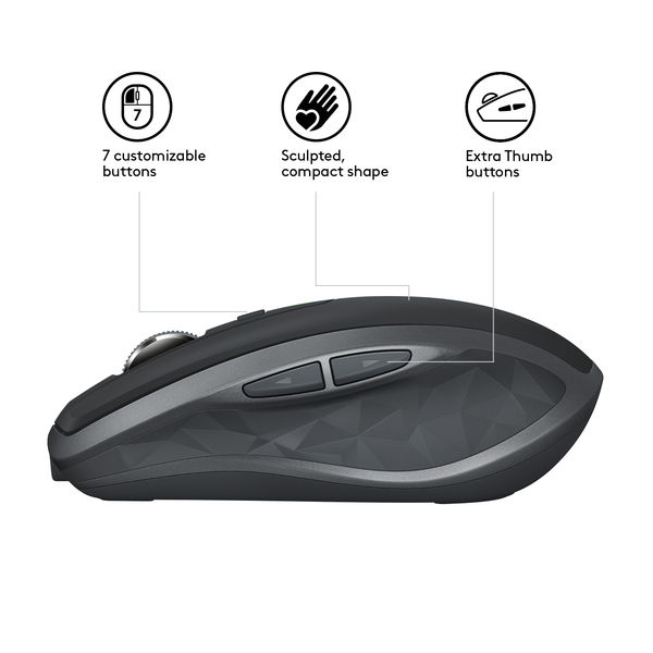 Logitech MX Anywhere 2S - tr&aring;dl&ouml;s mus, Grafit