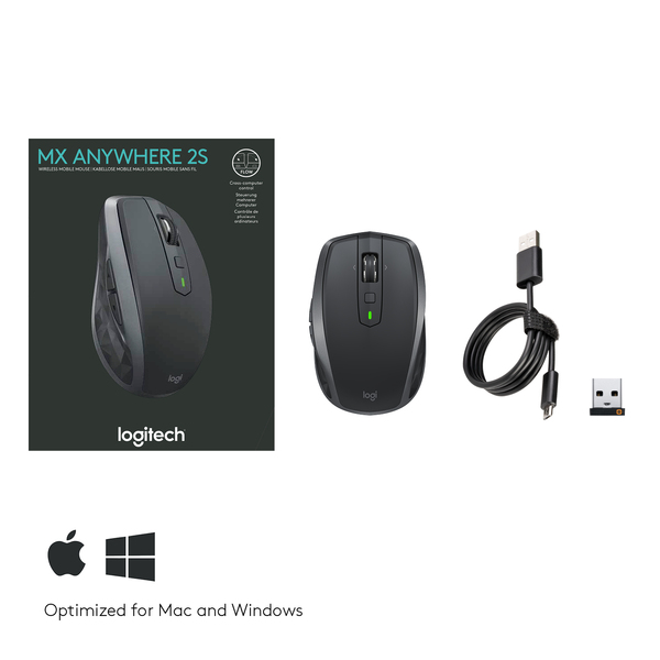 Logitech MX Anywhere 2S - tr&aring;dl&ouml;s mus, Grafit