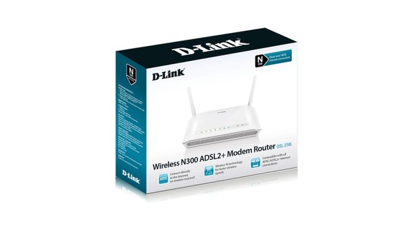 D-Link ADSL2+ modem/router, 802.11b/g/n, 300Mpbs, 4xRJ45, 1xWAN, vit