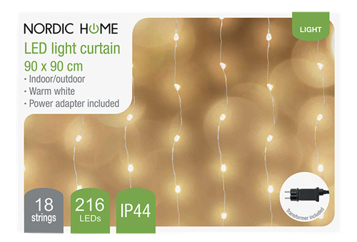 NORDIC HOME LED curtain, for indoor/outdoor use, 90 x 90 cm