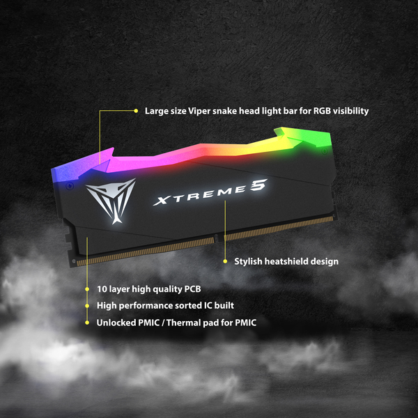 Patriot Viper Xtreme5 RGB 48GB (2 x 24 GB) DDR5 7600 MHz, CL36 - memory
