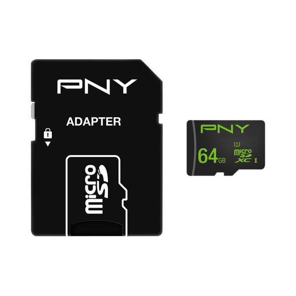 PNY 64GB Performance, UHS-I Class 10 MicroSDXC - memory card + SD adapter