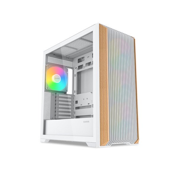 SAMA Z60 Midi-Tower Case with window and RGB lighting, White