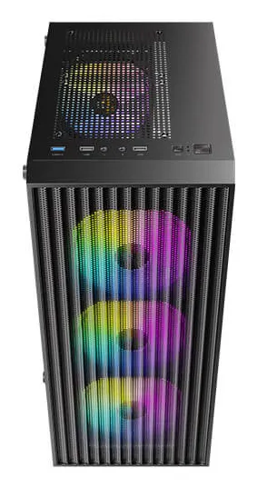 Antec AX27 RGB Elite Midi-Tower Case with window, Black