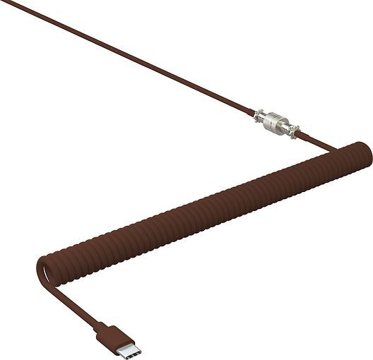 Xtrfy Cable, USB-C to USB-A w. connector, Coiled, Braided, Retro Brown