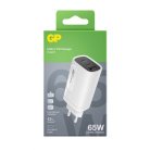 GP GaN Wall Charger USB-C PD 65W, 3-port, incl. USB-C to USB-C Cable 2m