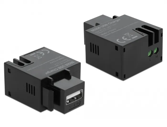 Delock Keystone Module USB Type-A Charging Port 2.1 A black
