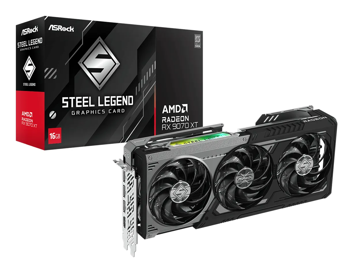 ASRock Radeon RX 9070 XT Steel Legend Dark 16GB - graphics card