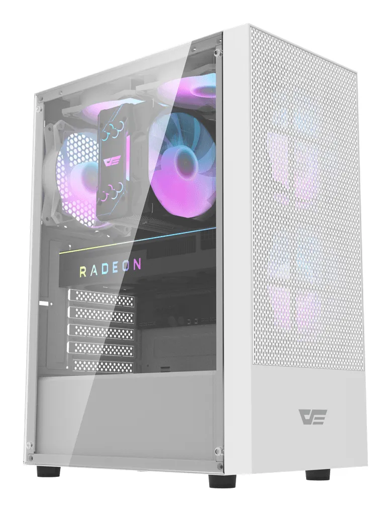 DARKFLASH A290 Midi-Tower Case with window and RGB lighting, White