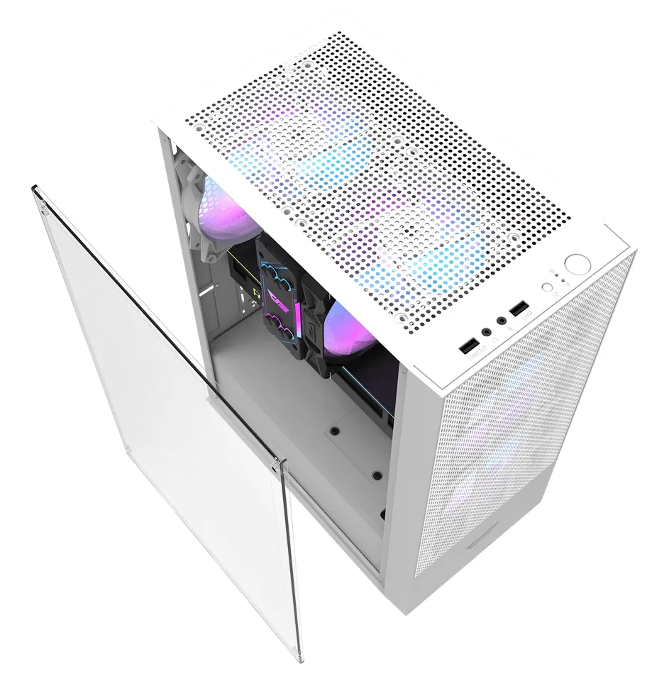 DARKFLASH A290 Midi-Tower Case with window and RGB lighting, White
