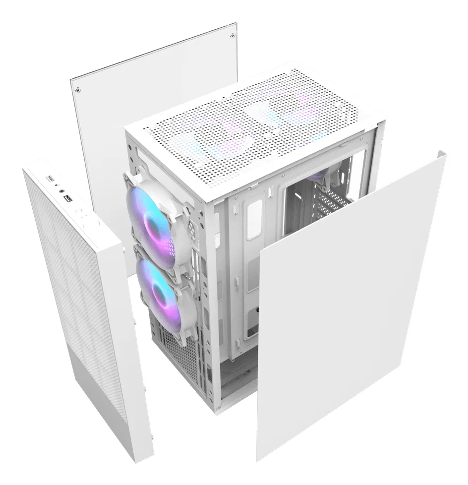 DARKFLASH A290 Midi-Tower Case with window and RGB lighting, White