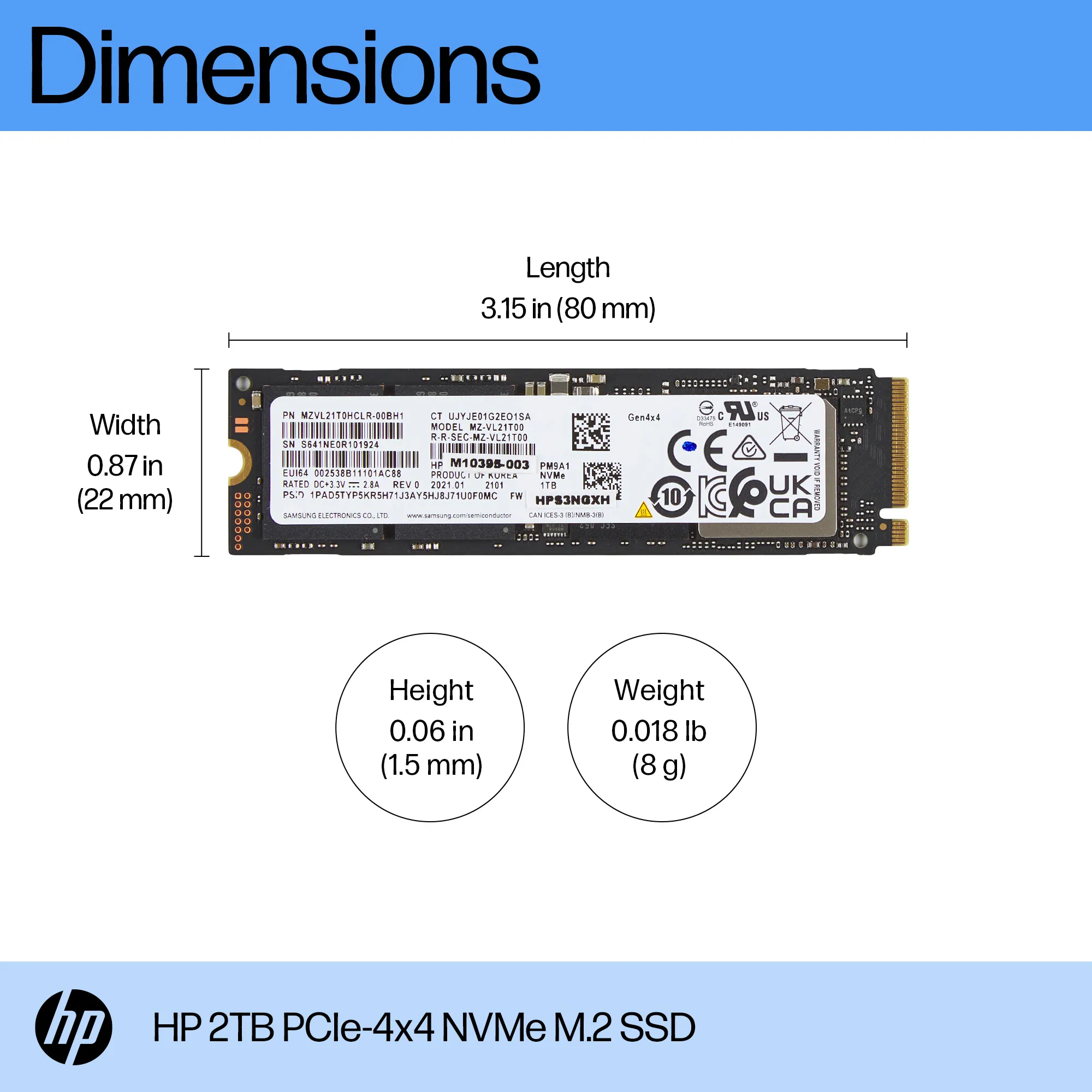 HP 2TB PCIe 4.0 x4 NVMe M.2 2280 SSD (AL0N0AA)
