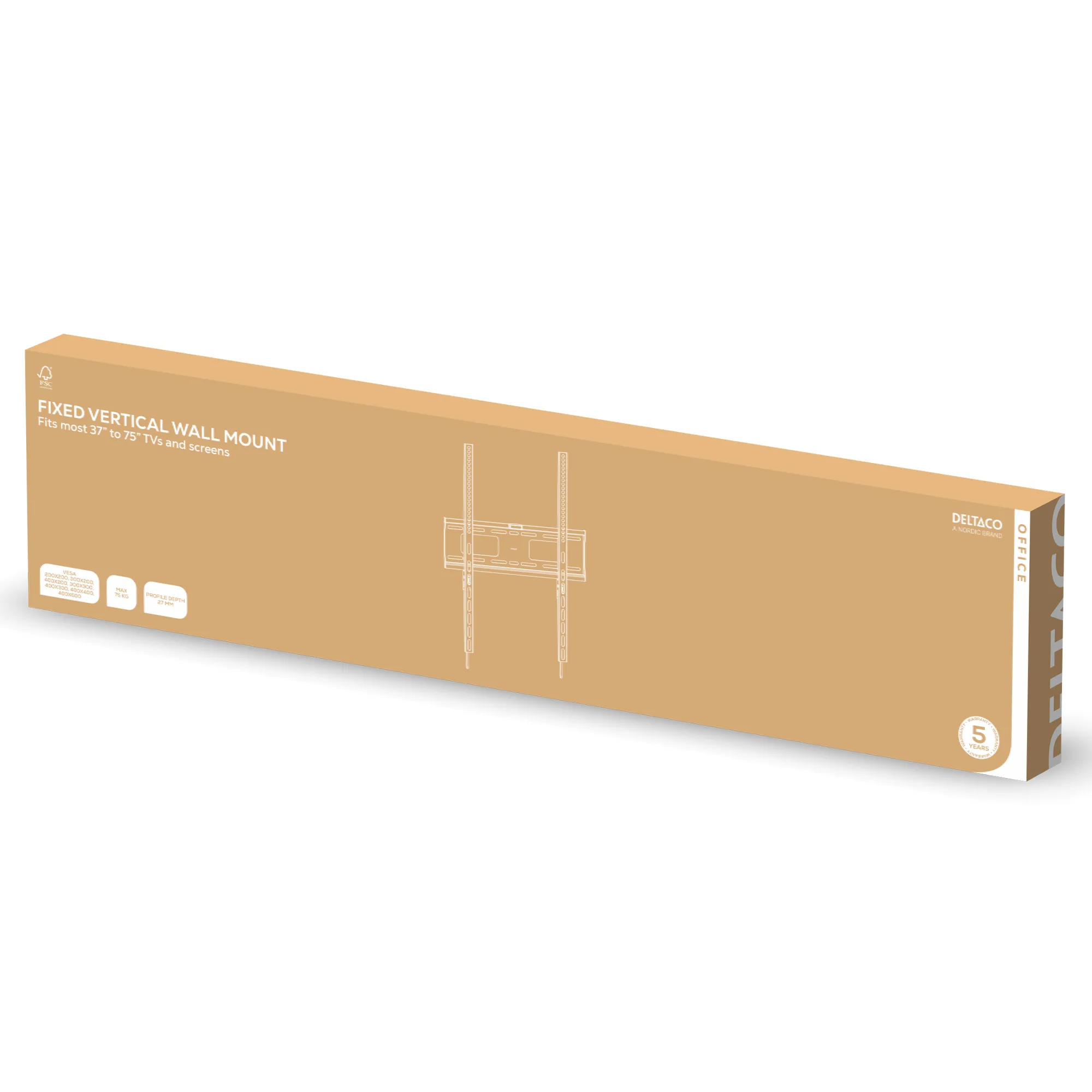 Deltaco Office  Fixed vertical - wall mount 37&rdquo;-75&rdquo;
