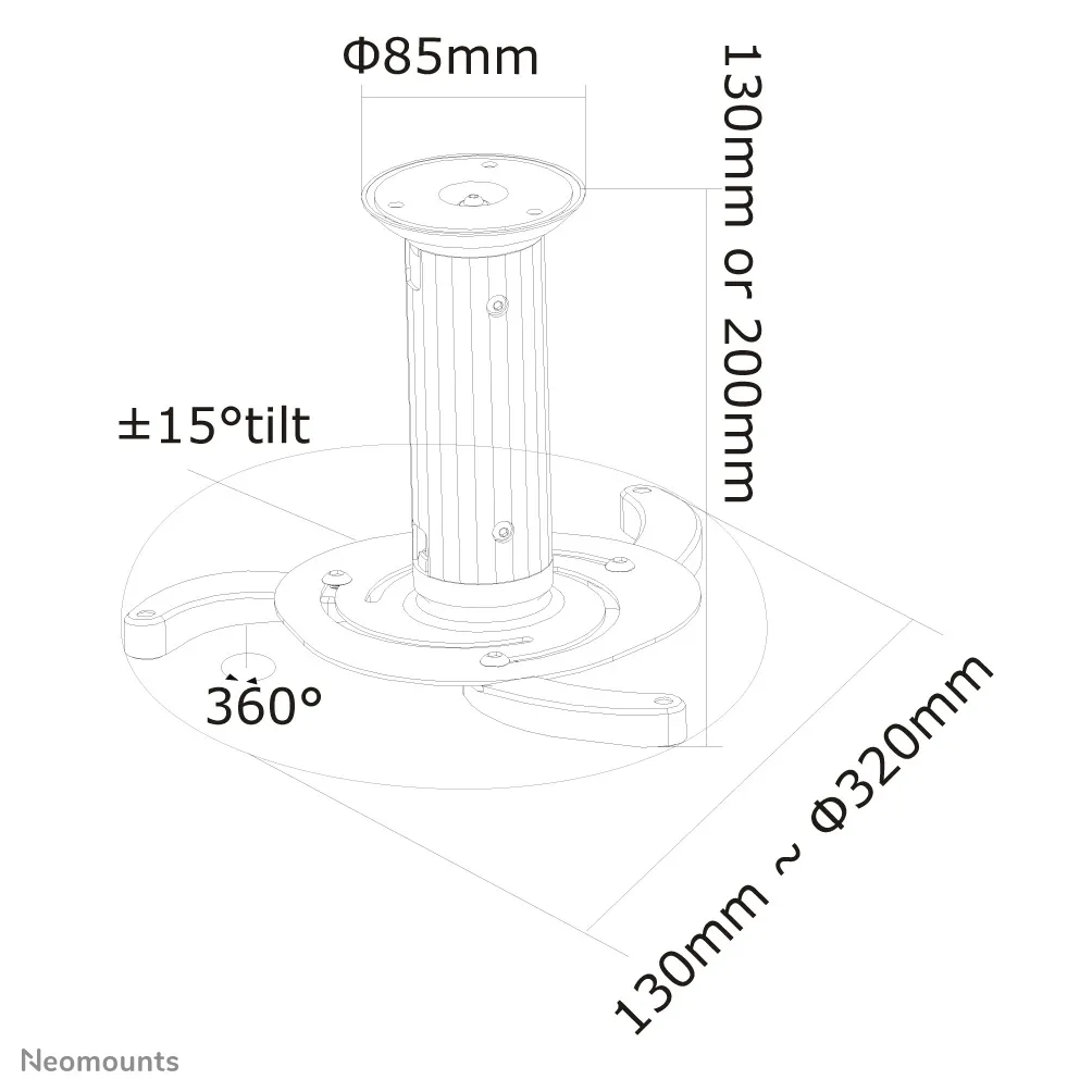 Neomount by Newstar Beamer-C80 ceiling mount