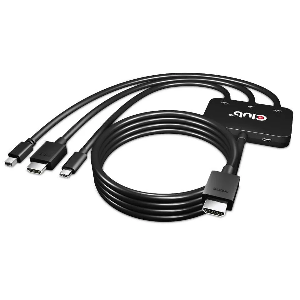 Club 3D USB-C/HDMI/MiniDisplayPort 1.2 - HDMI - adapter Club 3D USB-C/HDMI/MiniDisplayPort 1.2 - HDMI - adapter