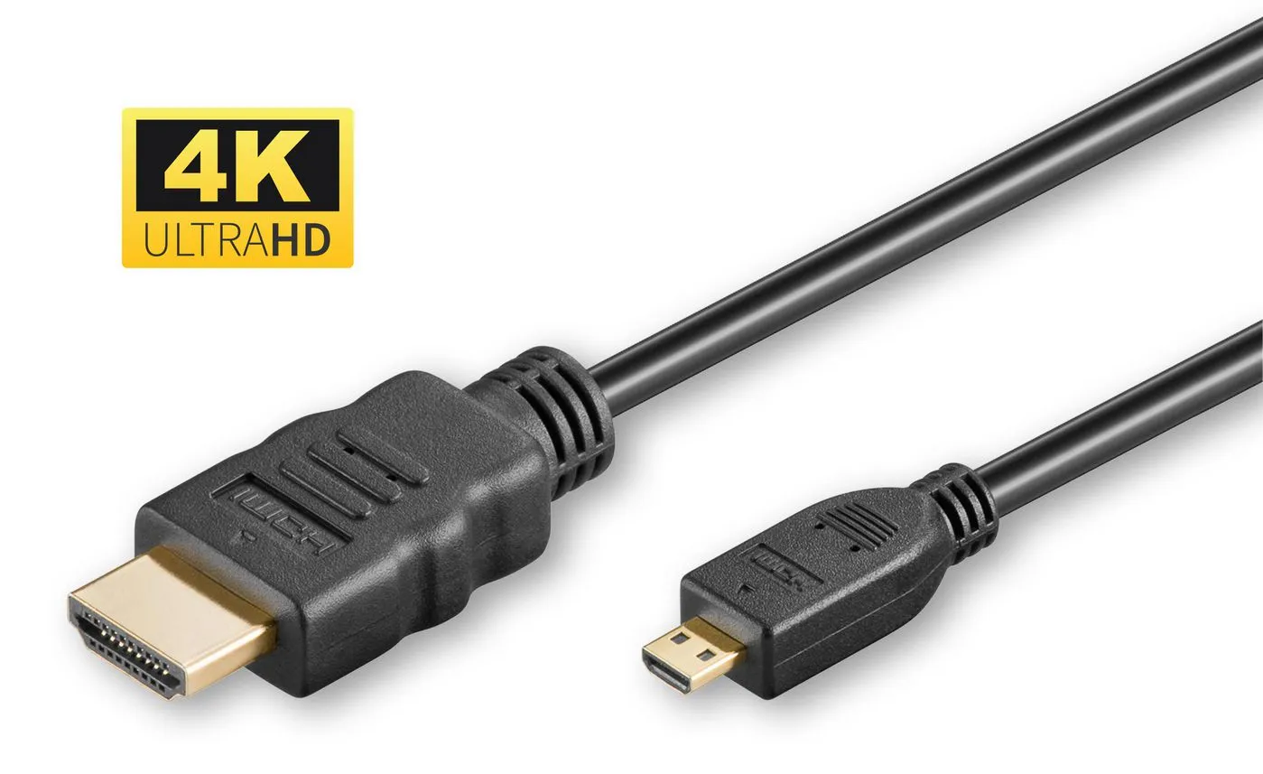 MicroConnect  micro-HDMI – HDMI 2.0 - kabel, 1 m, Svart