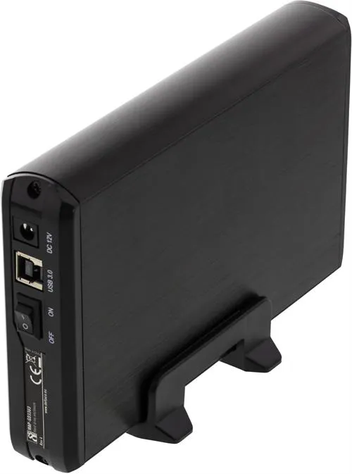 DELTACO ulk.kotelo 1x3,5&quot; SATA-kiintolevylle, USB 3.0, alu, musta