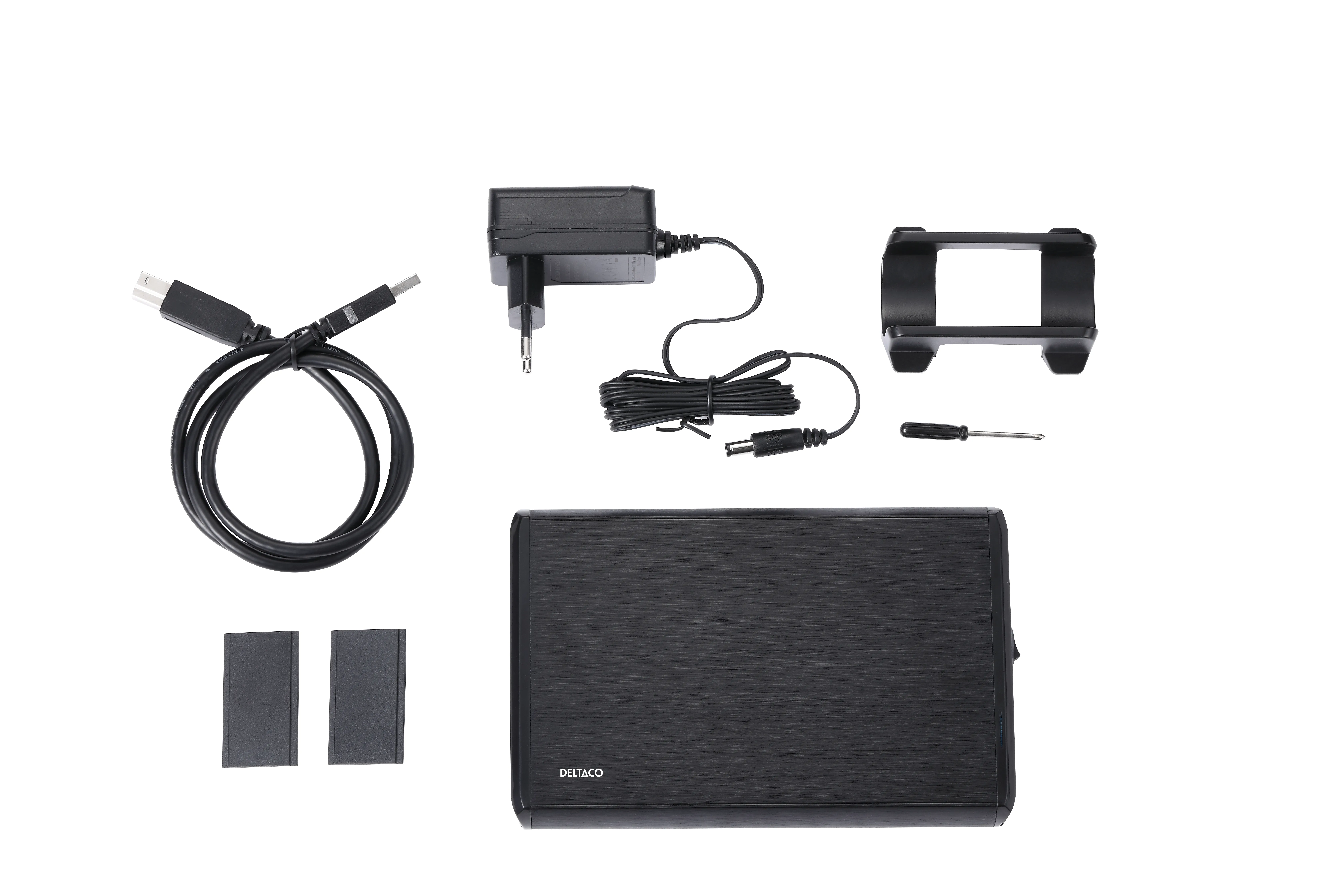 DELTACO ulk.kotelo 1x3,5&quot; SATA-kiintolevylle, USB 3.0, alu, musta