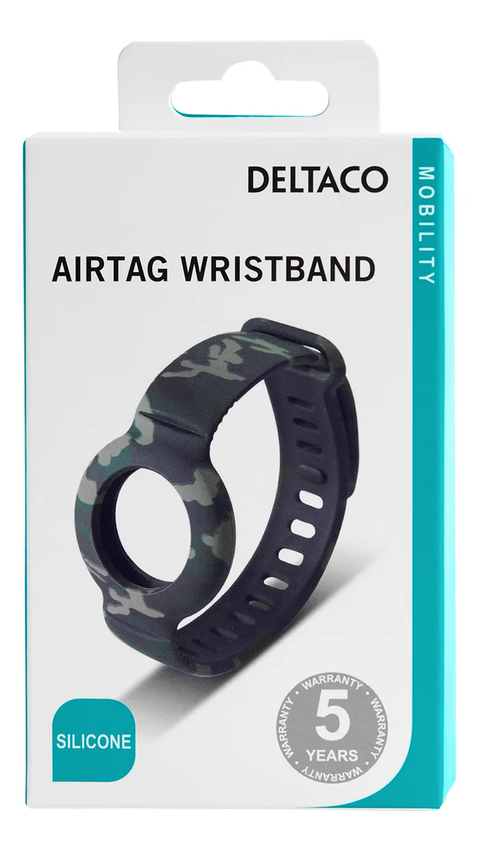 Deltaco Silicone Wristband, AirTag - wristband, Camouflage