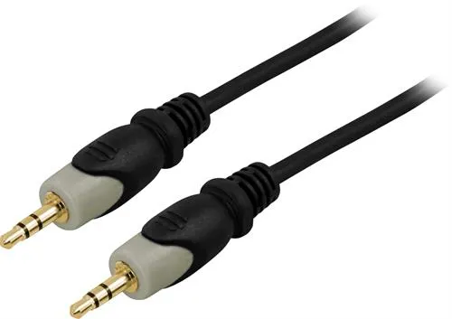 Deltaco 3.5mm &ndash; 3.5mm -audiokaapeli, uros/uros, 3 m, Musta