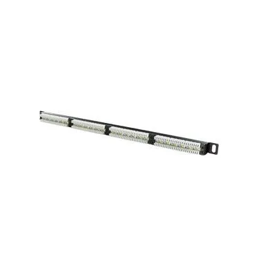 DELTACO UTP Patchpanel 24xRJ45, Cat6, 0,5U, 19", kabelstöd, svart