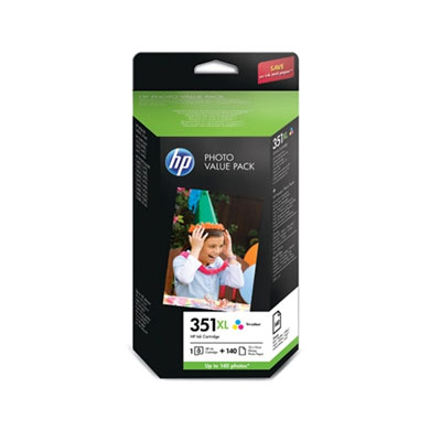 HP 351XL Photo Value Pack - Q8848EE - tulostuspatruuna / paperisarja - suuri kapasiteetti - 1 x v&auml;ri (sinivihre&auml;, sinipunainen, keltainen) malleihin Officejet J