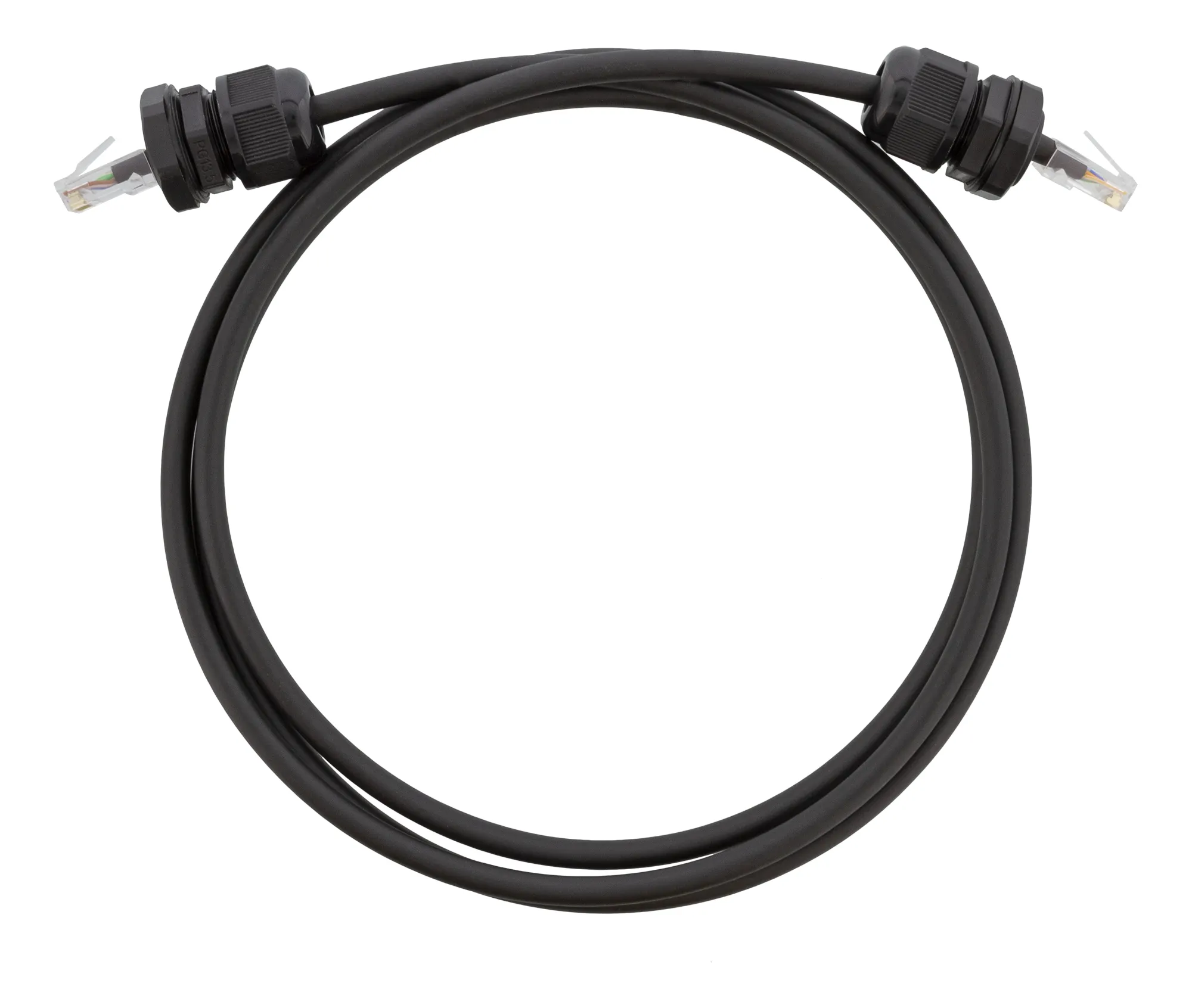 Deltaco Cat6a S/FTP IP68 -verkkokaapeli, 5 m, Musta