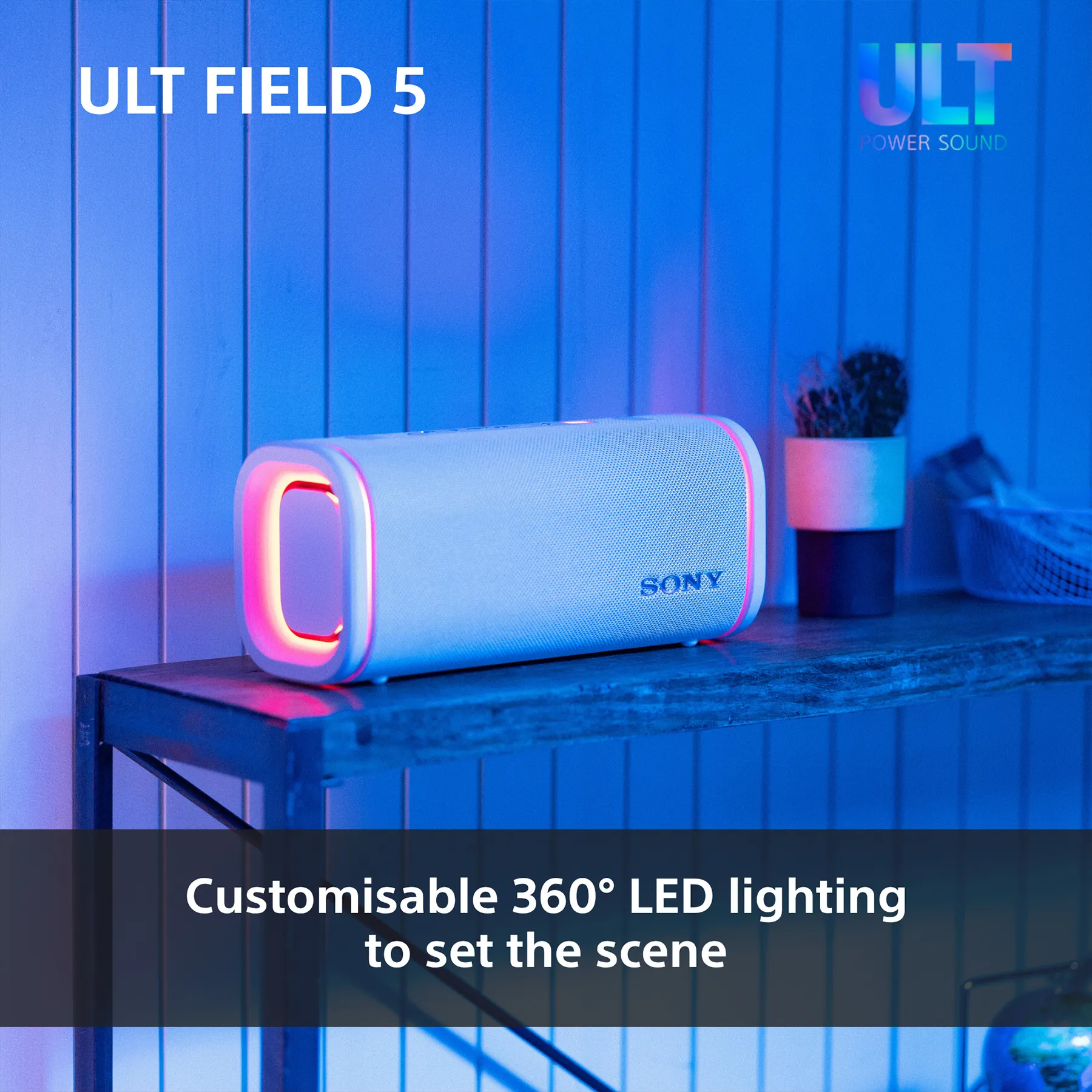 Sony ULT Field 5 2.0 Bluetooth, Wi-Fi Portable speaker, White