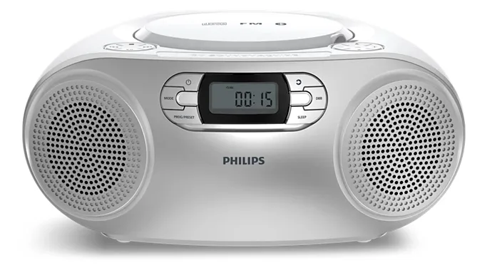 PHILIPS TAZ2000S/10 Portable CD Player with Bluetooth 6.0, FM and USB, Silver
