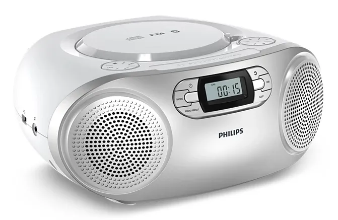 PHILIPS TAZ2000S/10 Portable CD Player with Bluetooth 6.0, FM and USB, Silver