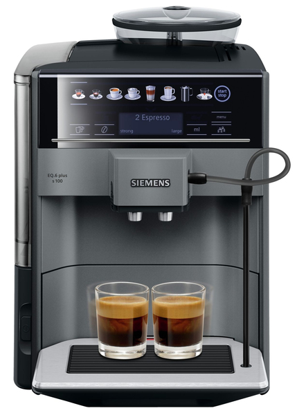 Siemens EQ.6 plus s100 -espressokeitin, t&auml;ysautomaattinen, Musta, Titaani