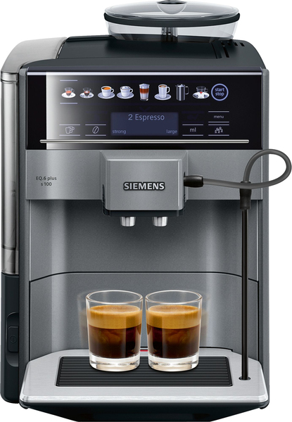 Siemens EQ.6 plus s100 -espressokeitin, t&auml;ysautomaattinen, Musta, Titaani
